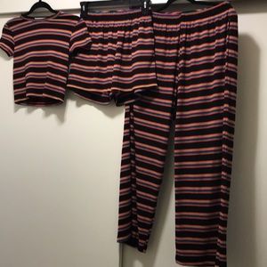 3 piece combo Pants, Shorts, Crop Top
